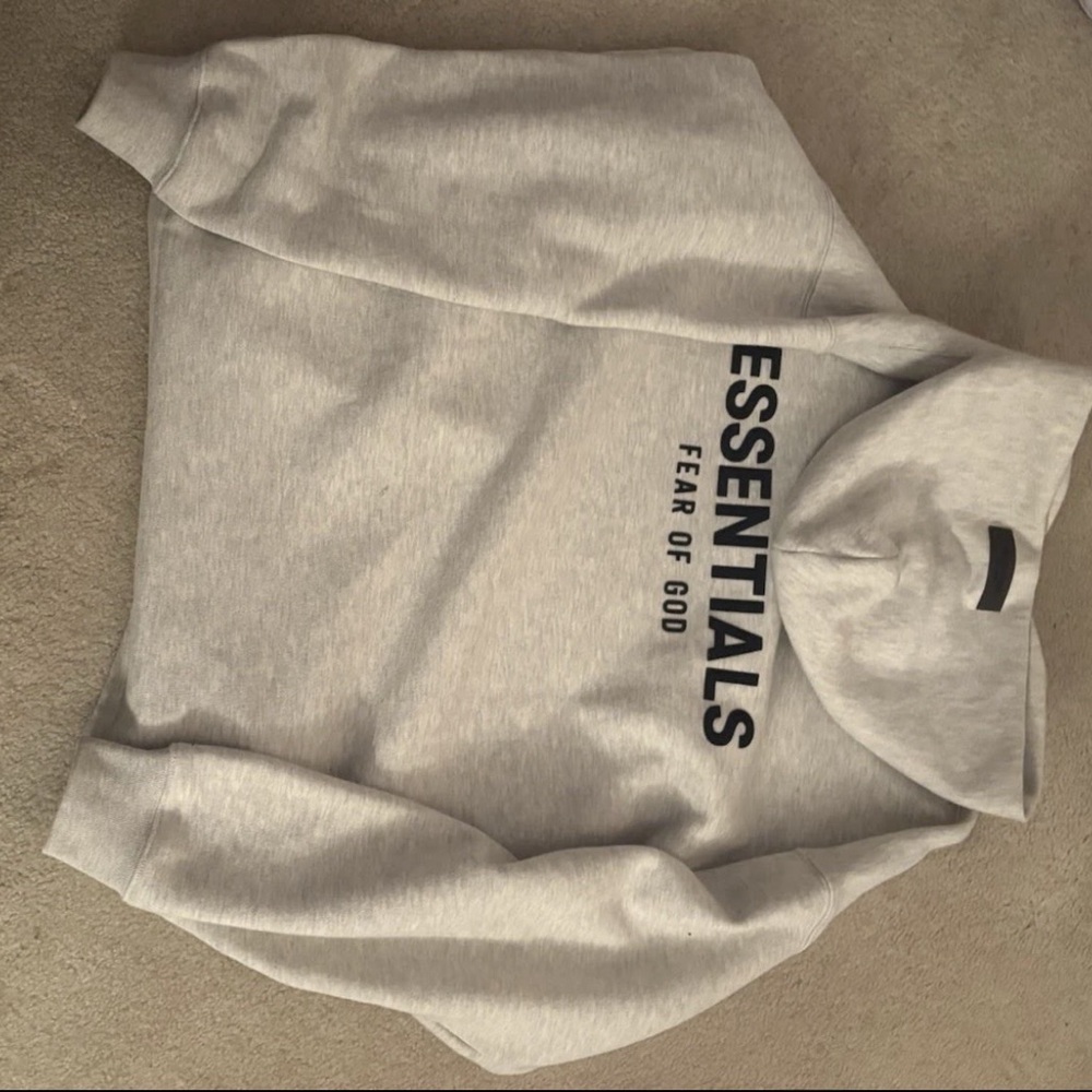 Essentials Pullover Hoodie - Light Gray with Black Logo